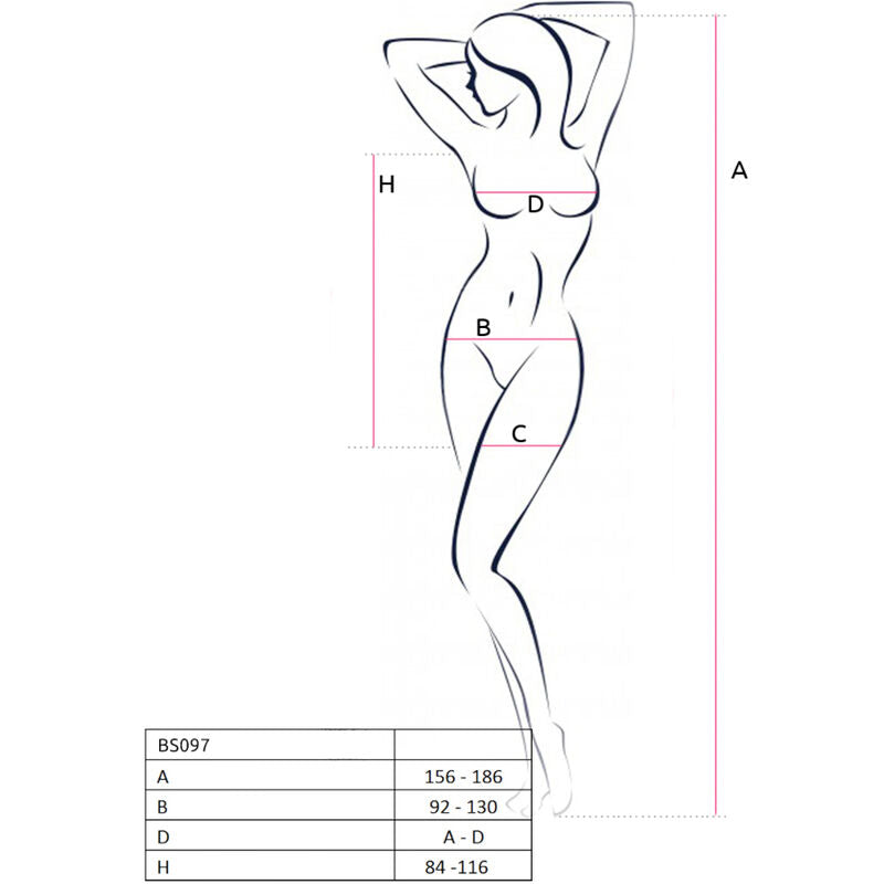 PASSION - BS097 BLACK BODYSTOCK ONE SIZE