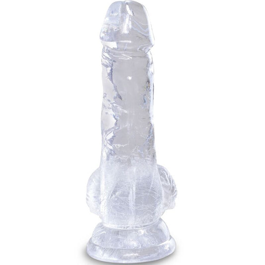 KING COCK - PENE REALISTA CLARO CON BOLAS TRANSPARENTES DE 10,1 CM