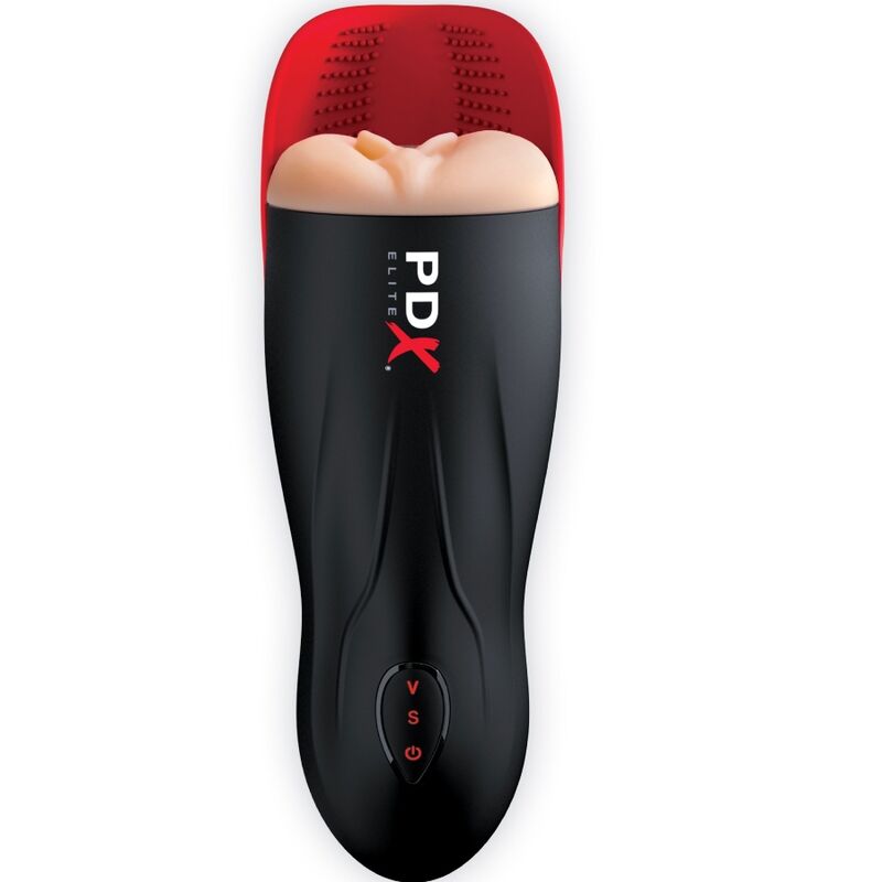 PDX ELITE - STROKER FUCK-O-MATIC - Doble vagina con vibración para pene y testículos