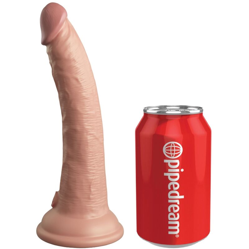KING COCK - DILDO VIBRADOR REALISTA ELITE Y CONTROL REMOTO DE SILICONA 17.8 CM