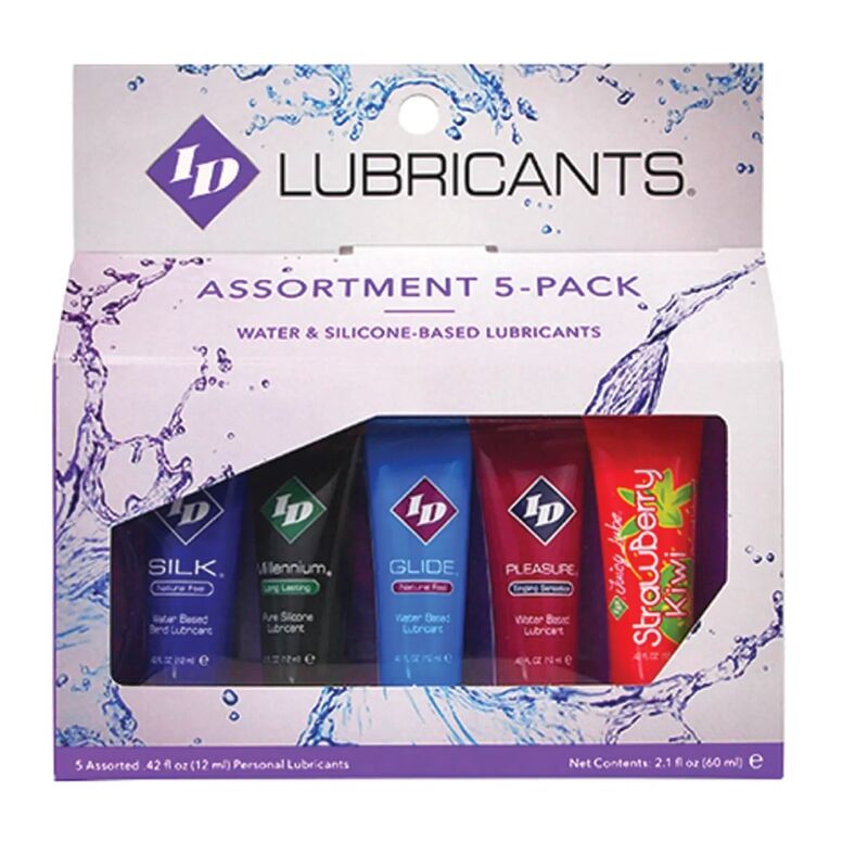 ID JUICY LUBE - PAQUETE DE 5 TUBOS DE LUBRICANTE SURTIDOS DE 12 ML