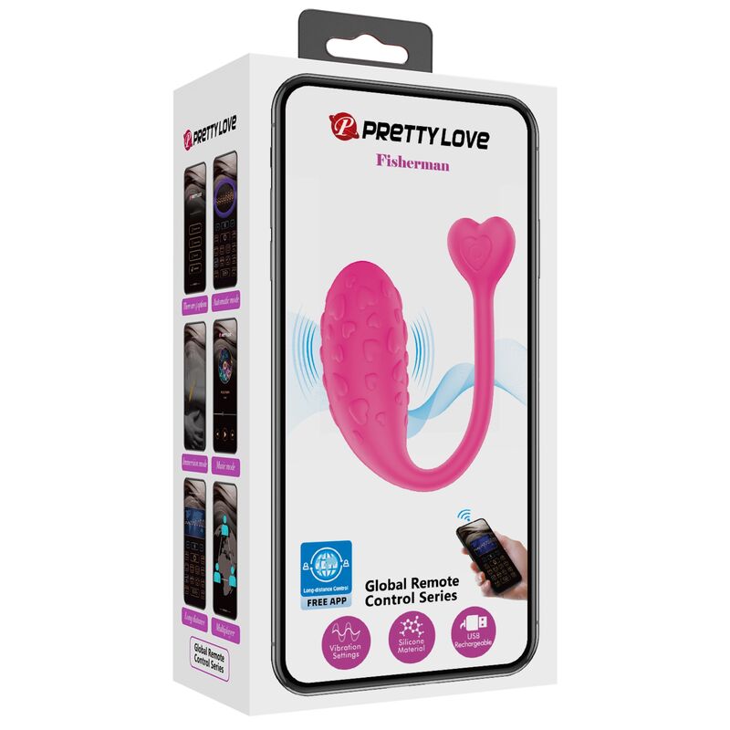 PRETTY LOVE - PINK FISHER VIBRATING EGG APP CONTROLLED