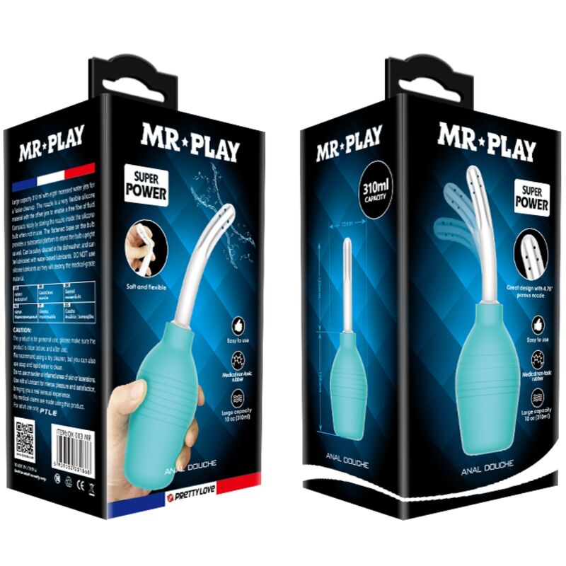 MR PLAY - DUCHA ANAL DE GOMA BLUE PEAR