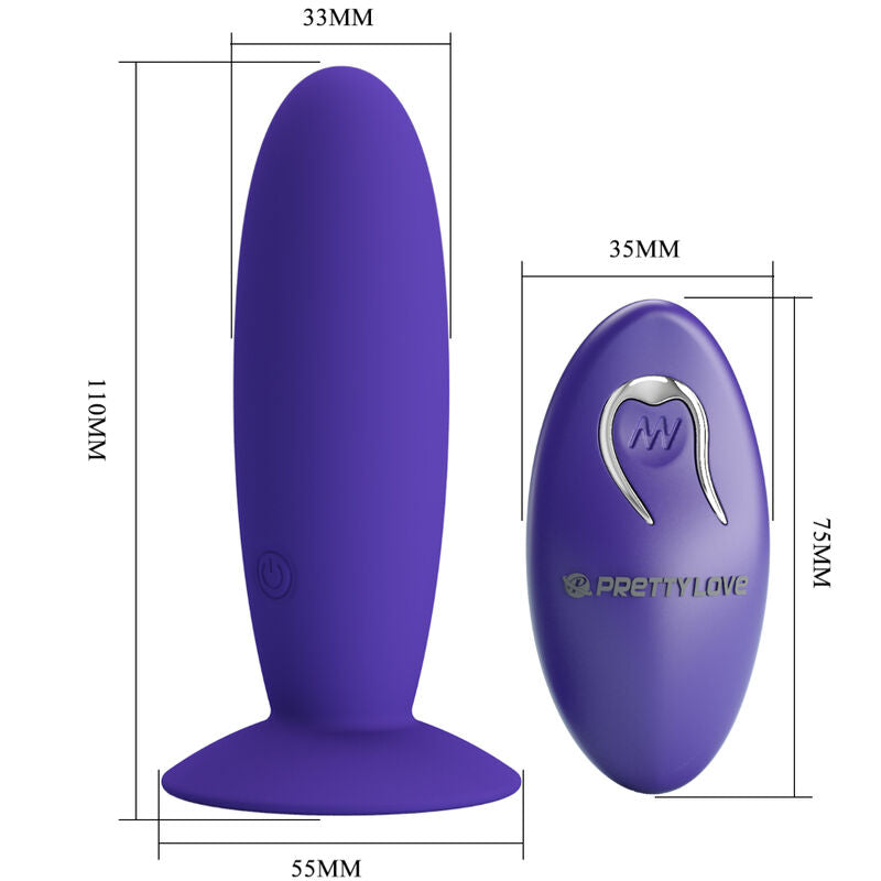 PRETTY LOVE - VIBRADOR ANAL JUVENIL CONTROL REMOTO VIOLETA