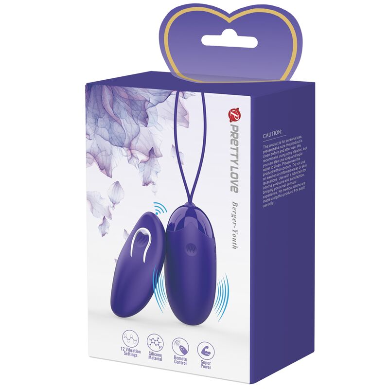 PRETTY LOVE - BERGER YOUTH VIBRATING EGG WITH REMOTE CONTROL VIOLET