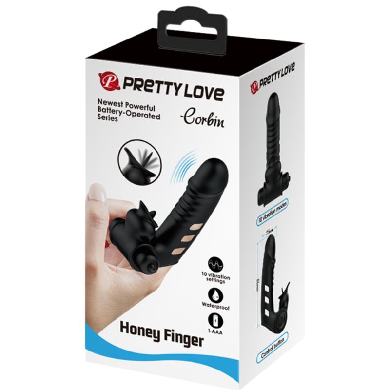 PRETTY LOVE - FUNDA VIBRADORA DE DEDO CORBIN BLACK
