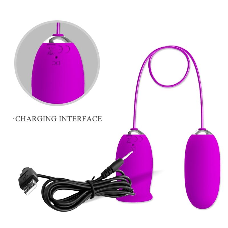 PRETTY LOVE - RECHARGEABLE VIBRATOR DAISY DUAL EGG PURPLE