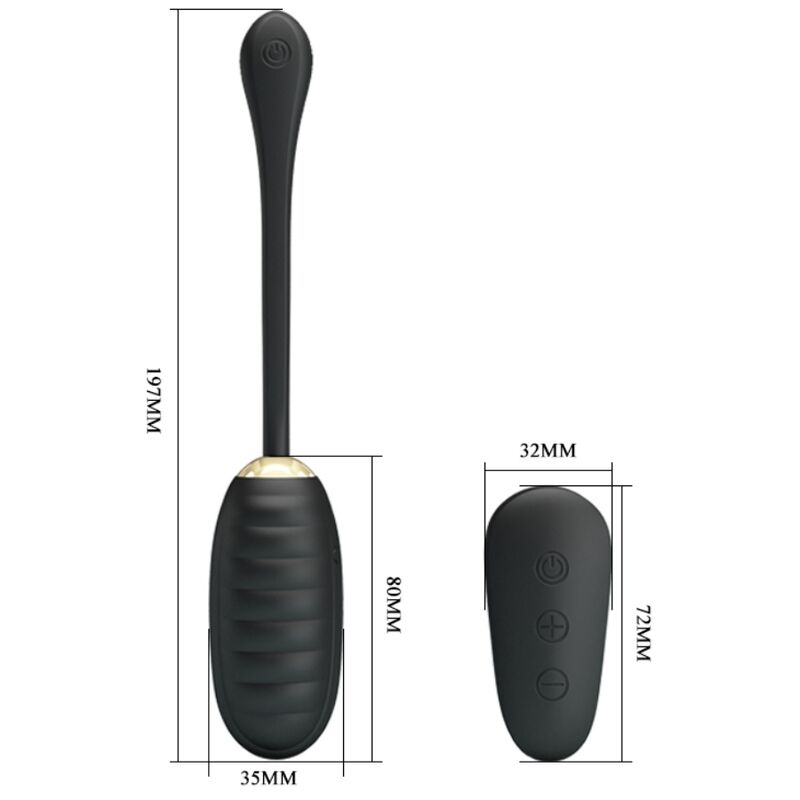 PRETTY LOVE - DOREEN LUXURY RECHARGEABLE BLACK EGG VIBRATOR REMOTE CONTROL