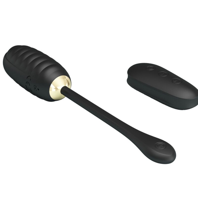 PRETTY LOVE - DOREEN LUXURY RECHARGEABLE BLACK EGG VIBRATOR REMOTE CONTROL