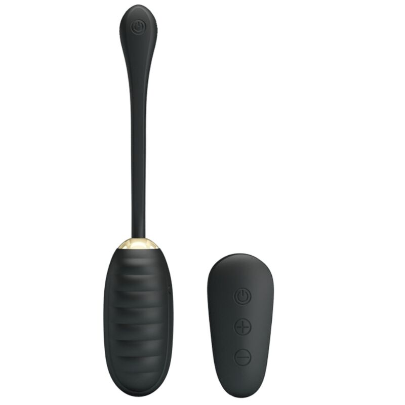 PRETTY LOVE - DOREEN LUXURY RECHARGEABLE BLACK EGG VIBRATOR REMOTE CONTROL