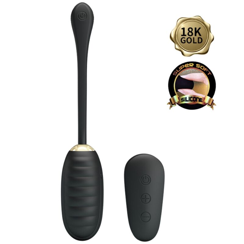 PRETTY LOVE - DOREEN LUXURY RECHARGEABLE BLACK EGG VIBRATOR REMOTE CONTROL