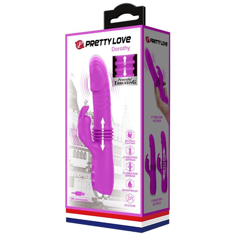 PRETTY LOVE - PURPLE DOROTHY RECHARGEABLE RABBIT VIBRATOR