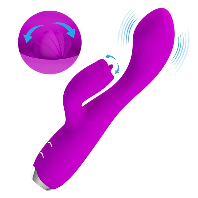 PRETTY LOVE - GLORIA RECHARGEABLE RABBIT VIBRATOR - PURPLE WATERPROOF