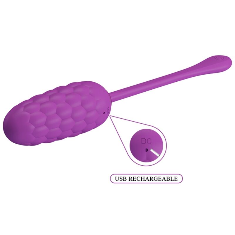 PRETTY LOVE - VIBRATING EGG WITH NAVY TEXTURE, RECHARGEABLE PURPLE
