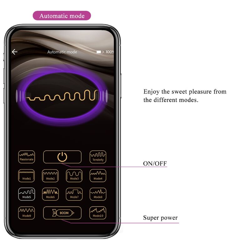 PRETTY LOVE - PURPLE APP-CONTROLLED NYMPH VIBRATING EGG