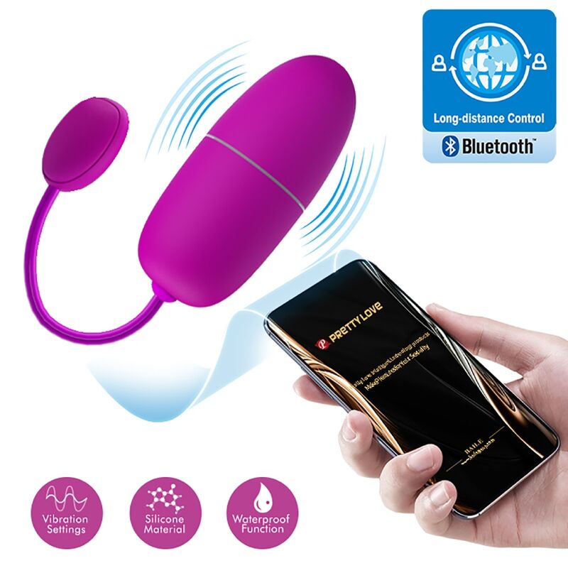 PRETTY LOVE - PURPLE APP-CONTROLLED NYMPH VIBRATING EGG