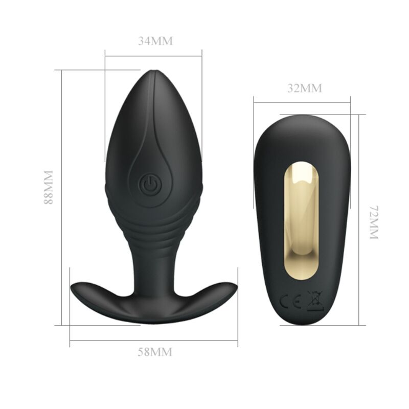 PRETTY LOVE - RECHARGEABLE REGINA ANAL PLUG VIBRATOR BLACK