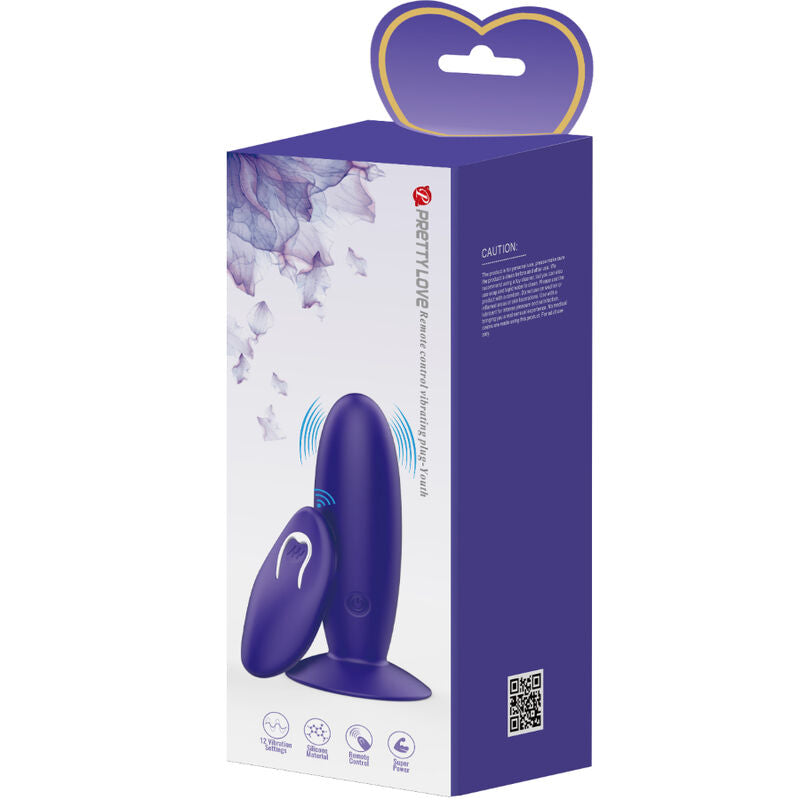 PRETTY LOVE - VIBRADOR ANAL JUVENIL CONTROL REMOTO VIOLETA