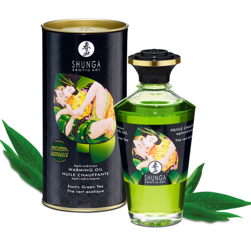 SHUNGA - ACEITE DE MASAJE CALORÍFICO DE TÉ VERDE ORGÁNICO 100 ML