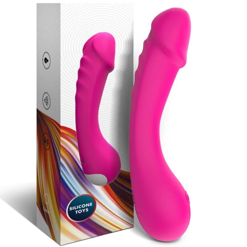 ARMONY - DILDO VIBRADOR DE SILICONA PARA EL PUNTO G FUCSIA