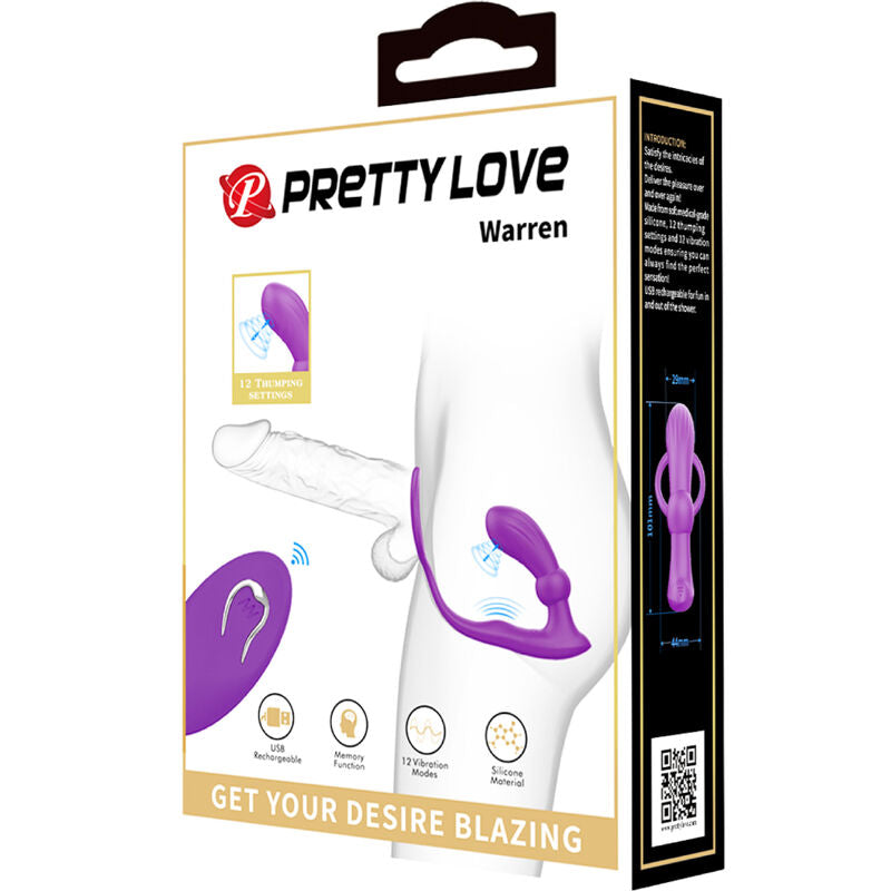 PRETTY LOVE - ANILLO WARREN Y VIBRADOR ANAL VIOLETA
