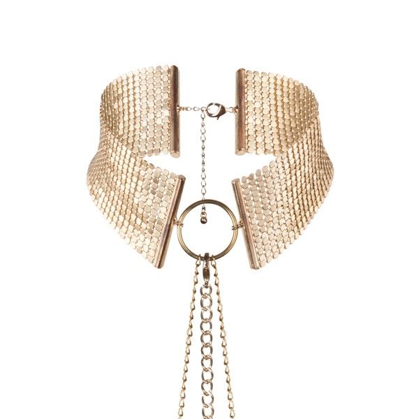 JOYERÍA - COLLAR DE METAL DORADO CON DISEÑO METÁLICO