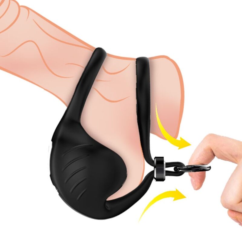 ARMONY - MANTA SCROTUM VIBRATING RING, REMOTE CONTROL, BLACK