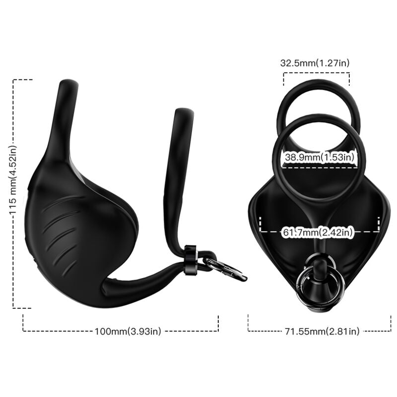 ARMONY - MANTA SCROTUM VIBRATING RING, REMOTE CONTROL, BLACK