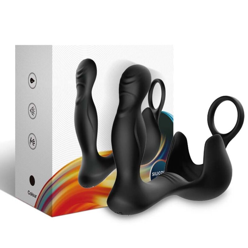 ARMONY - ANAL SURROUND VIBRATOR AND TESTICLE STIMULATOR AND RING REMOTE CONTROL BLACK
