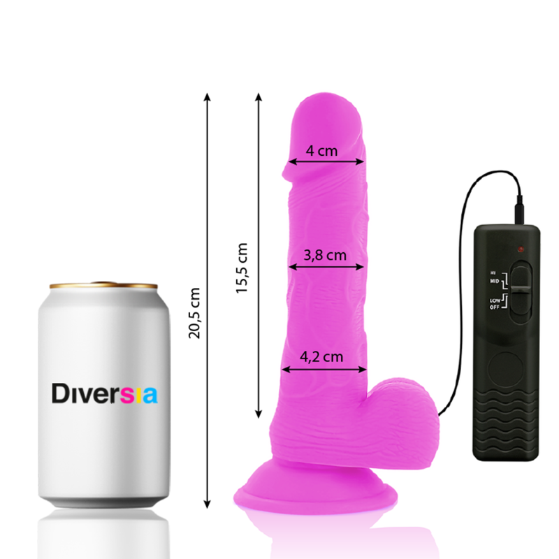 DIVERSIA - FLEXIBLE VIBRATING PURPLE 20.5 CM -O- 4.2 CM