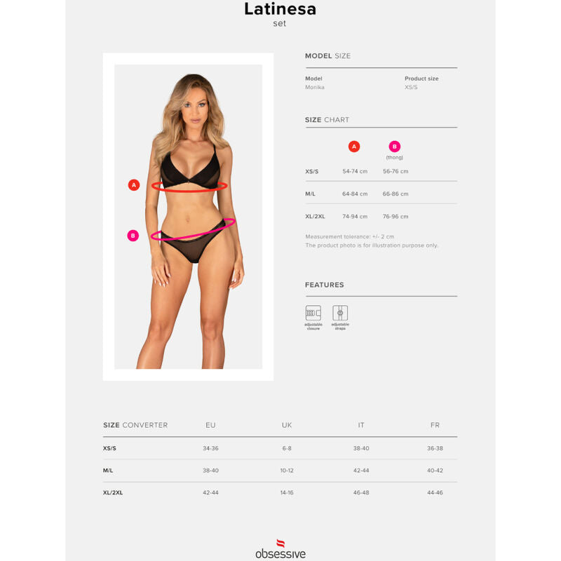 OBSESSIVE - CONJUNTO DE DOS PIEZAS LATINESA XS/S