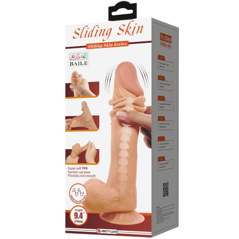 PRETTY LOVE - DILDO REALISTA SERIE PIEL DESLIZANTE CON VENTOSA DESLIZANTE CONTROL REMOTO PIEL CARNE 24 CM