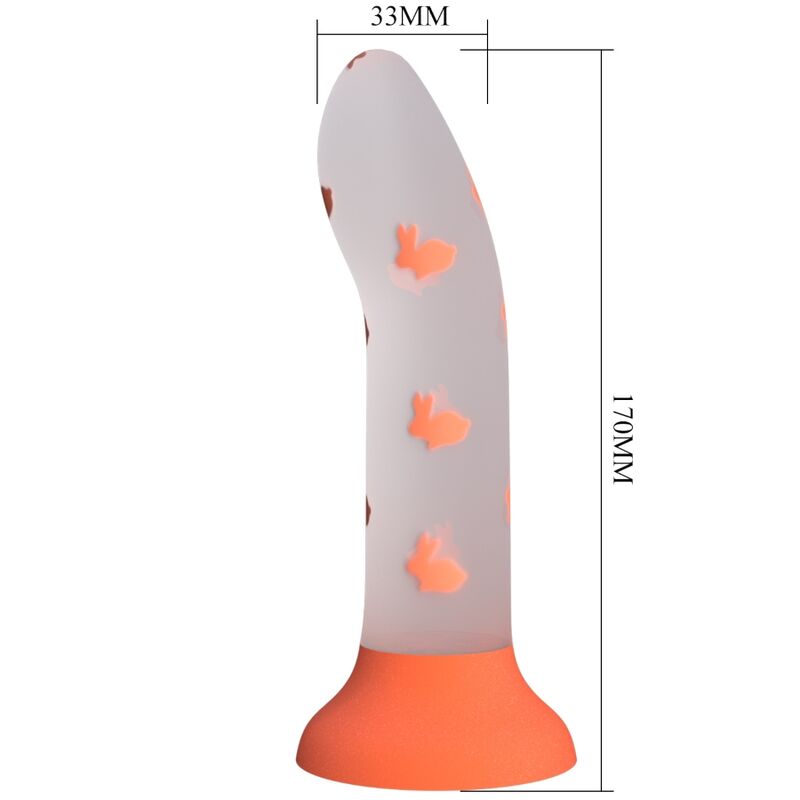 PRETTY LOVE - DILDO MÁGICO NIGHTFALL SIN VIBRACIÓN, NARANJA LUMINOSO