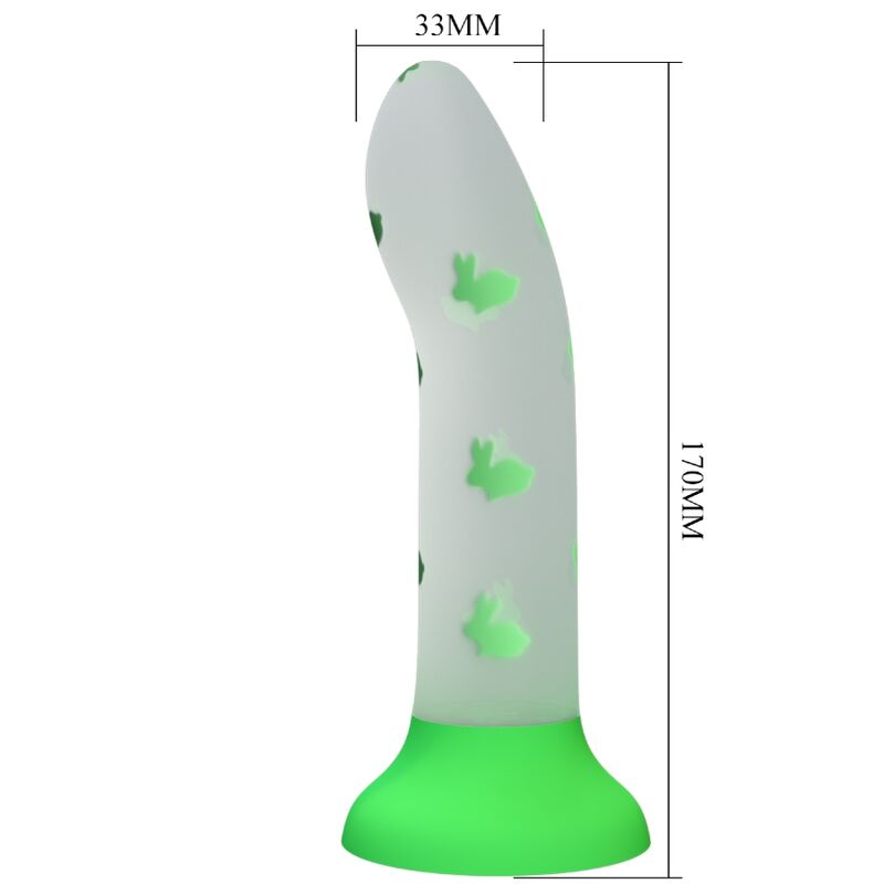 PRETTY LOVE - DILDO MÁGICO NIGHTFALL SIN VIBRACIÓN, VERDE LUMINOSO