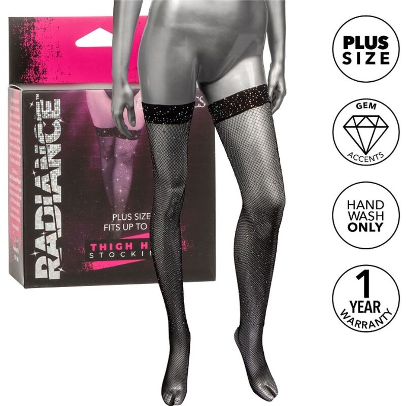 CALEXOTICS - RADIANCE RHINE PLUS SIZE THIGH HIGH SOCKS