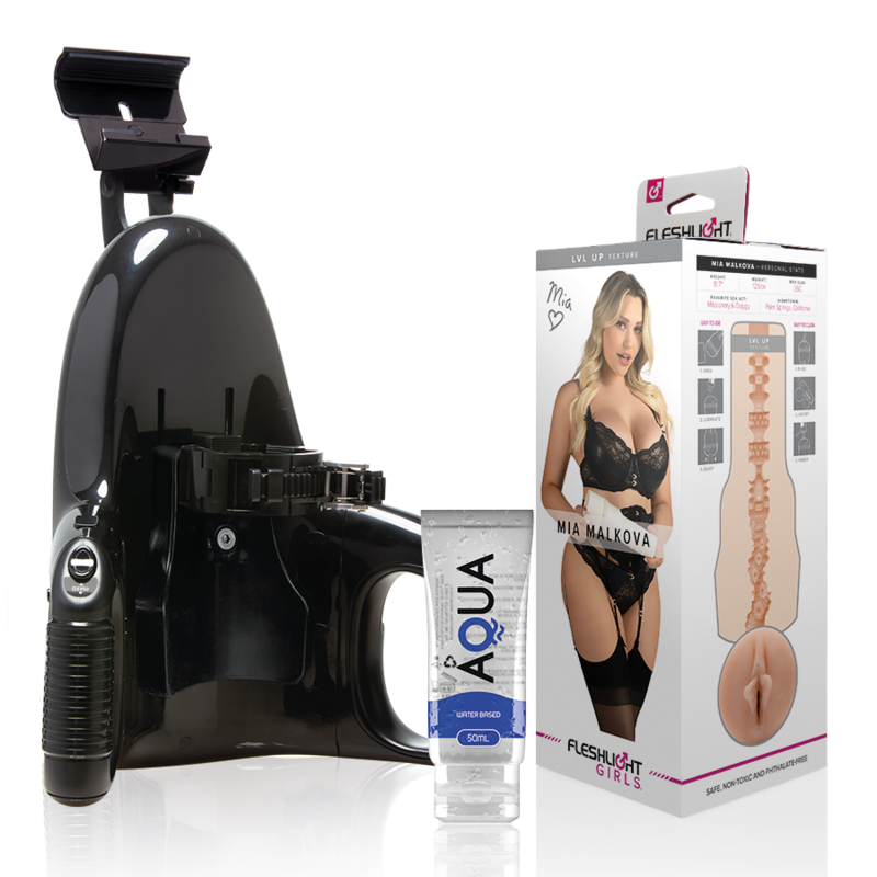FLESHLIGHT - MIA MALKOVA VAGINA LVL UP + LANZAMIENTO UNIVERSAL + LUBRICANTE AQUA CALIDAD 50 ML