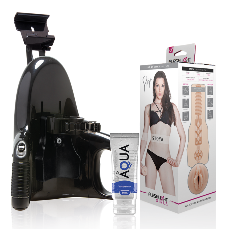 FLESHLIGHT - VAGINA STOYA DESTROYA + LANZAMIENTO UNIVERSAL + LUBRICANTE CALIDAD AQUA 50 ML