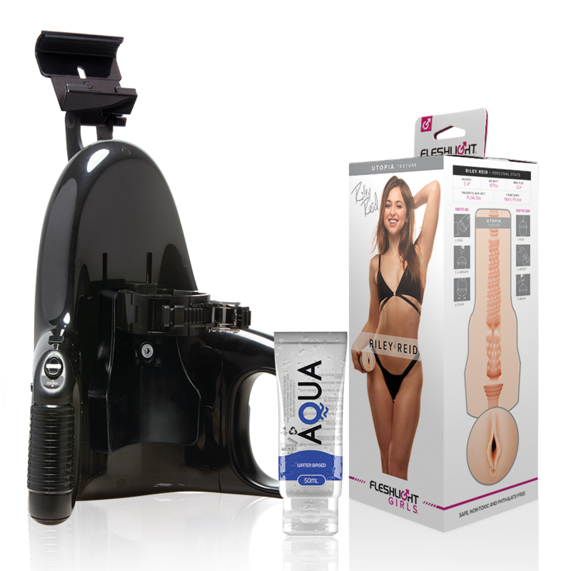 FLESHLIGHT - VAGINA RILEY REID UTOPIA + LANZAMIENTO UNIVERSAL + LUBRICANTE AQUA CALIDAD 50 ML