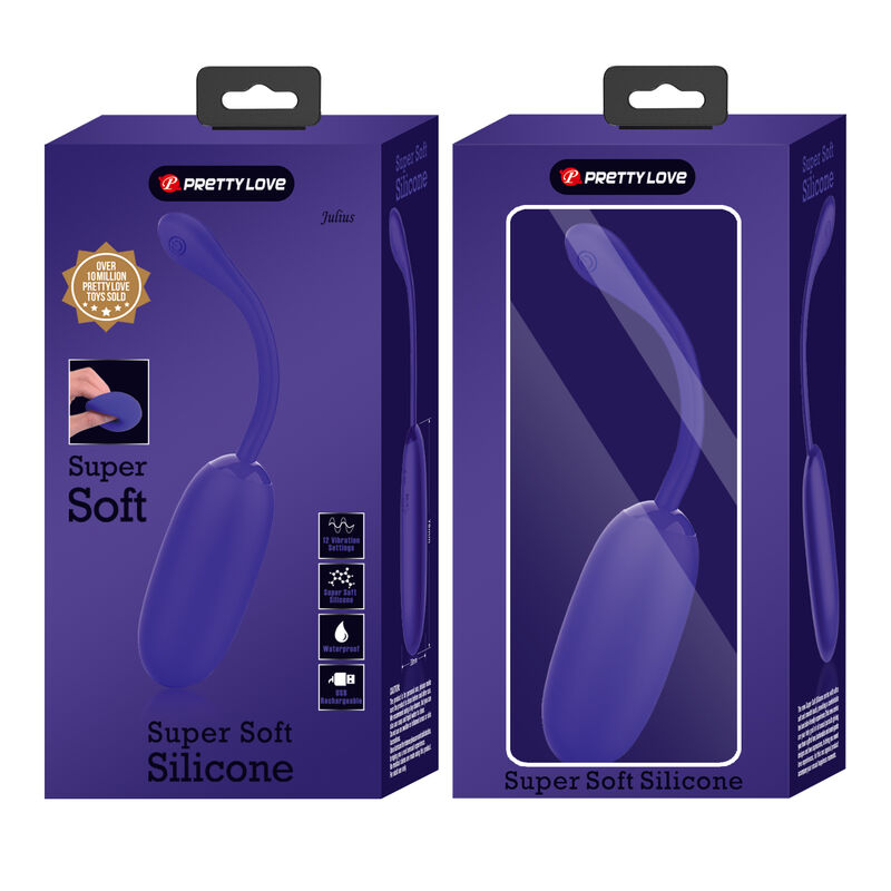 PRETTY LOVE - JULIUS PURPLE WATERPROOF RECHARGEABLE VIBRATING EGG