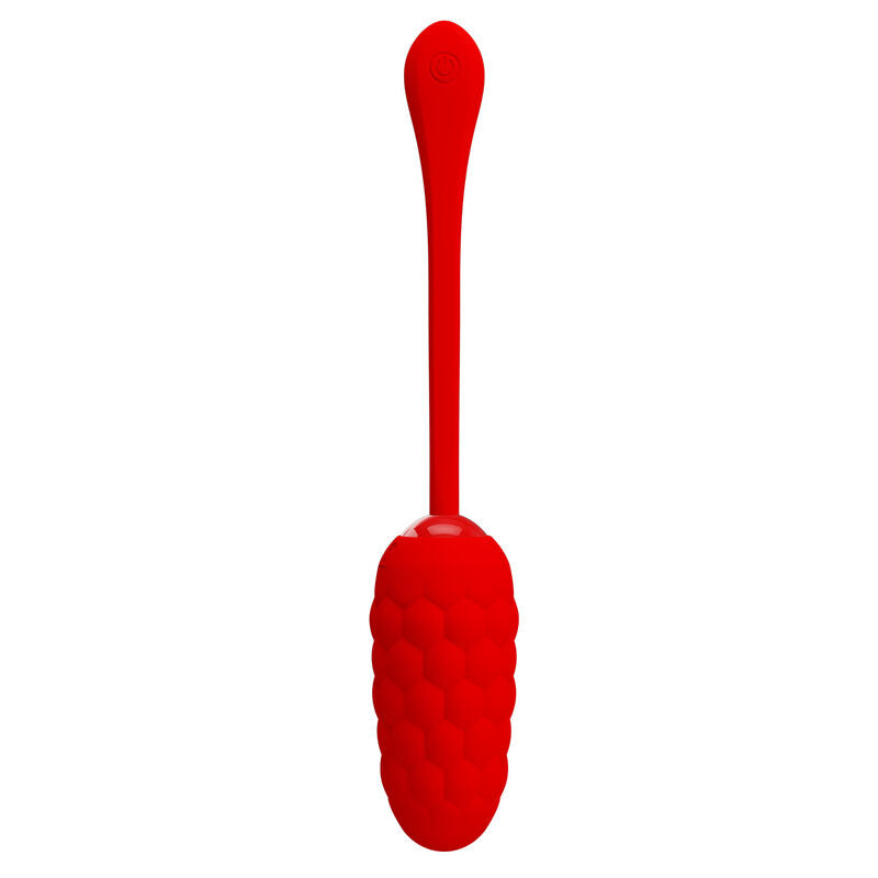 PRETTY LOVE - RED RECHARGEABLE NAVY TEXTURED VIBRATING EGG