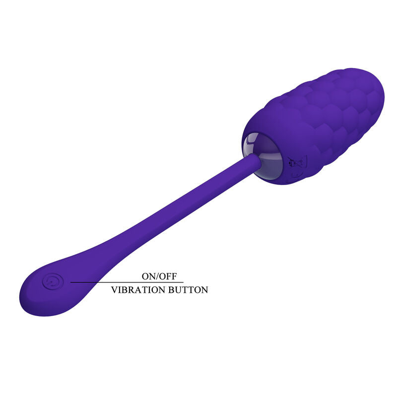 PRETTY LOVE - VIBRATING EGG WITH NAVY TEXTURE, RECHARGEABLE PURPLE