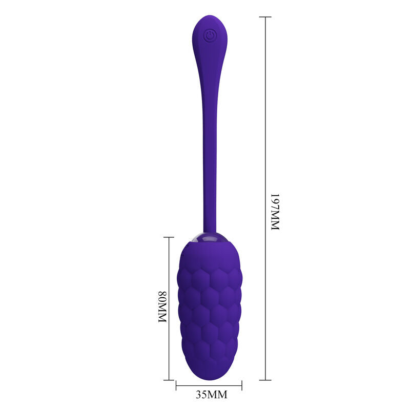 PRETTY LOVE - VIBRATING EGG WITH NAVY TEXTURE, RECHARGEABLE PURPLE