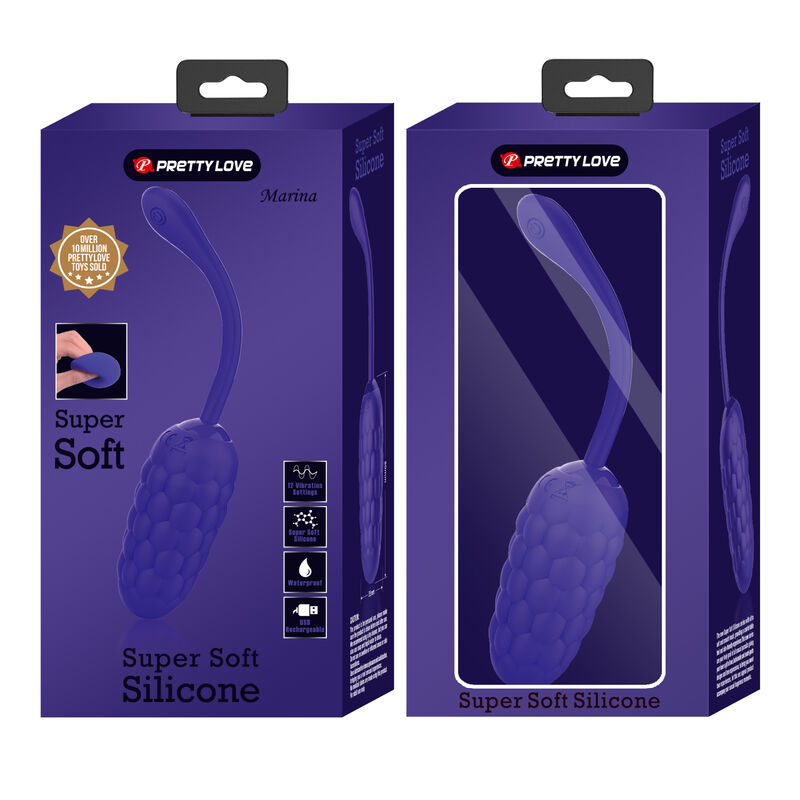 PRETTY LOVE - VIBRATING EGG WITH NAVY TEXTURE, RECHARGEABLE PURPLE