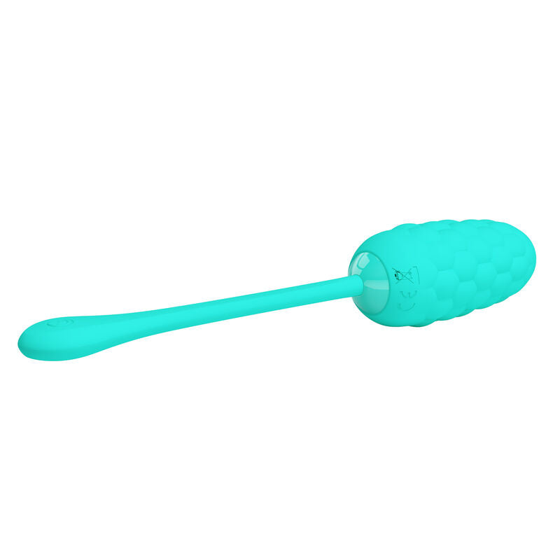 PRETTY LOVE - AQUA GREEN RECHARGEABLE MARINE TEXTURED VIBRATING EGG