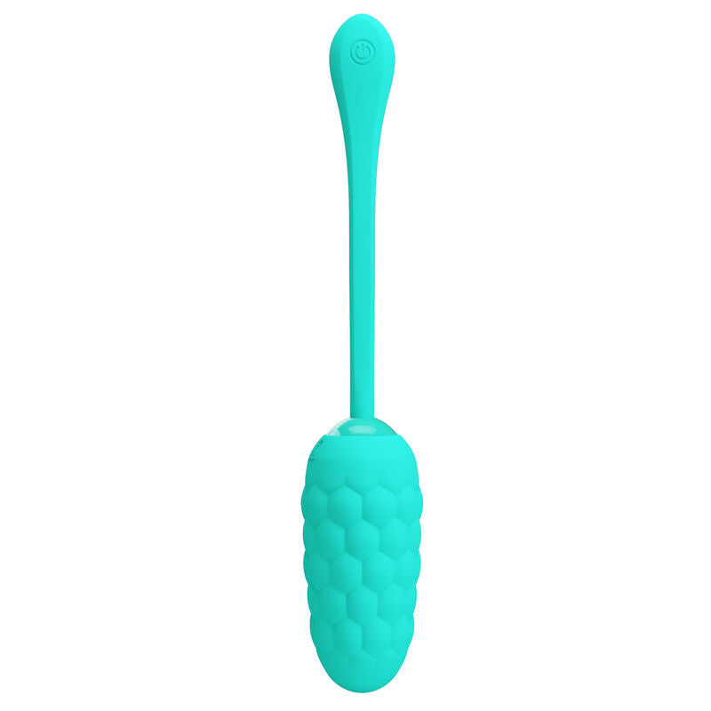 PRETTY LOVE - AQUA GREEN RECHARGEABLE MARINE TEXTURED VIBRATING EGG