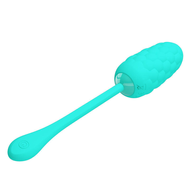 PRETTY LOVE - AQUA GREEN RECHARGEABLE MARINE TEXTURED VIBRATING EGG