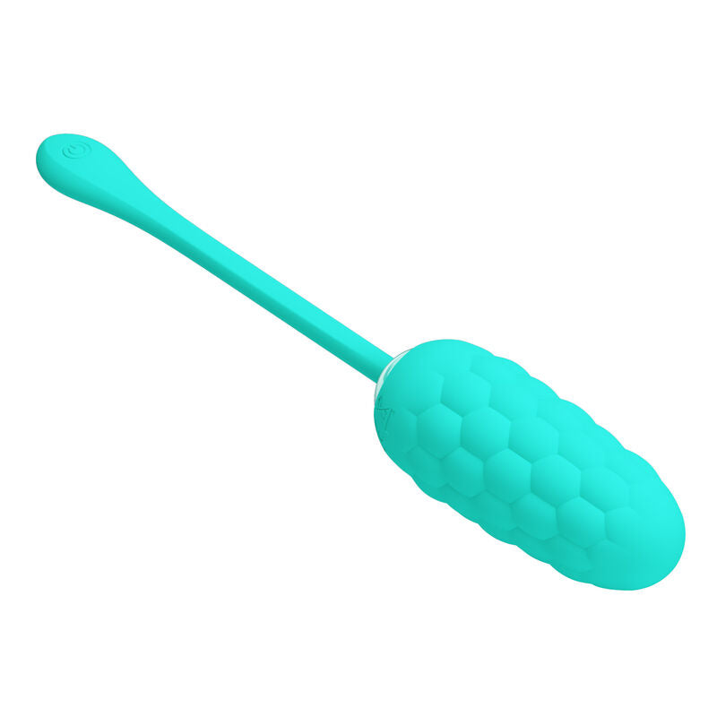 PRETTY LOVE - AQUA GREEN RECHARGEABLE MARINE TEXTURED VIBRATING EGG