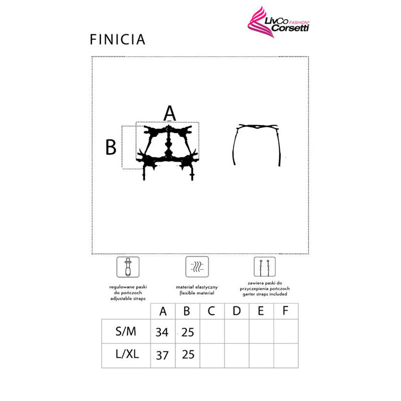 LIVCO CORSETTI FASHION - FINICIA LC90725 CINTURÓN GATER NEGRO