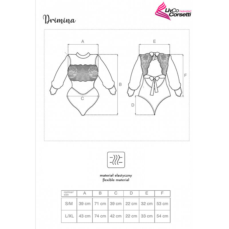 LIVCO CORSETTI MODA - DRIMINA LC90690 BODY AZUL MARINO L/GG