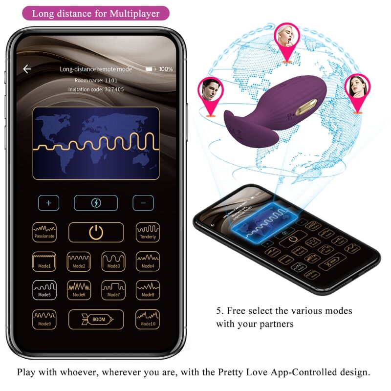 PRETTY LOVE - PLUG ANAL CONTROLADO POR APP PURPLE JEFFERSON